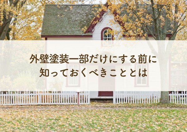 外壁塗装を一部だけにする前に知っておくべきこととは？リスクを解説します！サムネイル